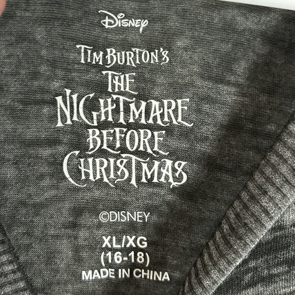 Nightmare Before Christmas Shirt Girls XL Gray Stonewashed Jack Skellington Tee - Picture 3 of 9